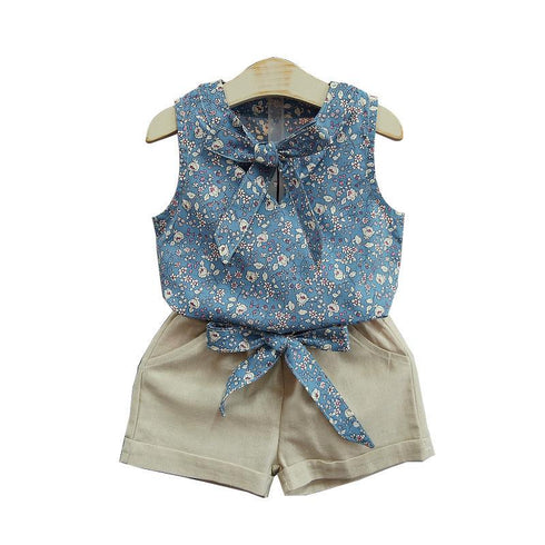 Summer children's set sleeveless vest and shorts two-piece set